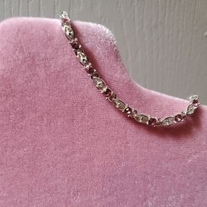 Silver and Pink Bracelet